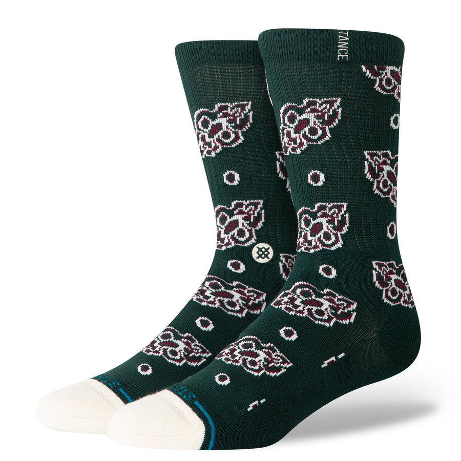 Pine Brocade Crew Socks