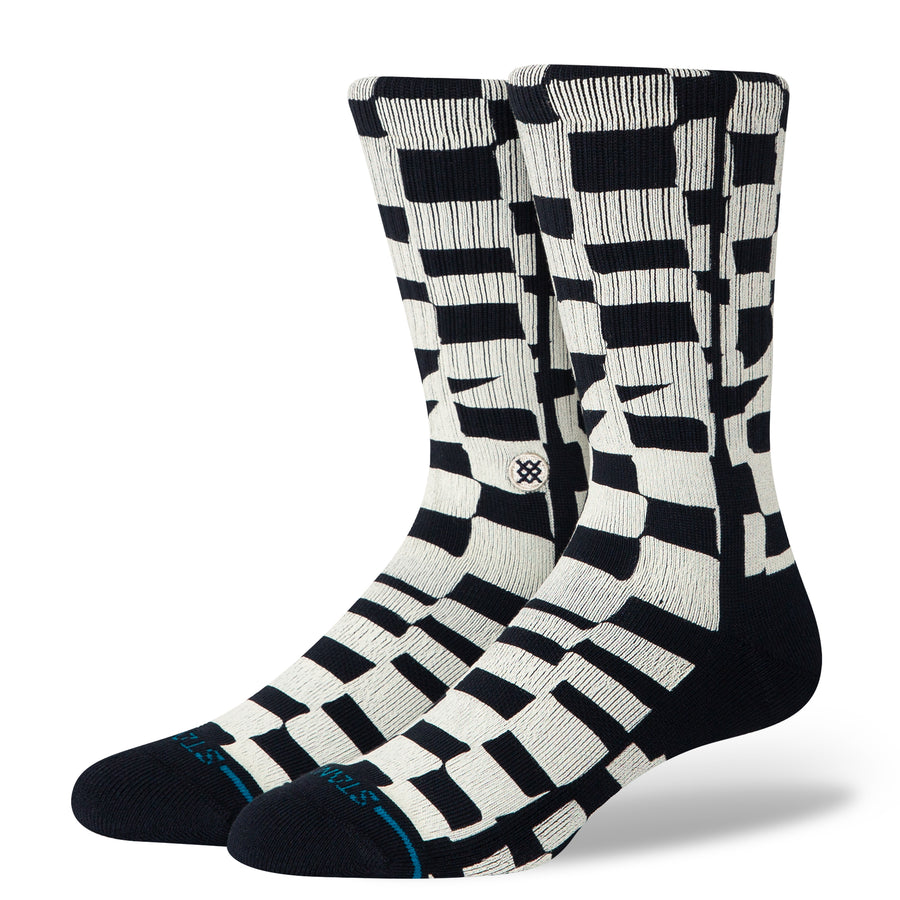Wave Check Crew Socks