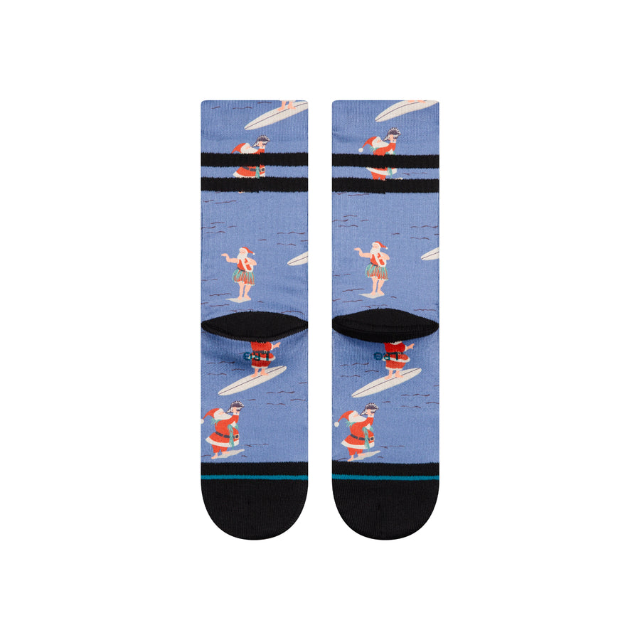 Kids Surfing Santa Crew Socks