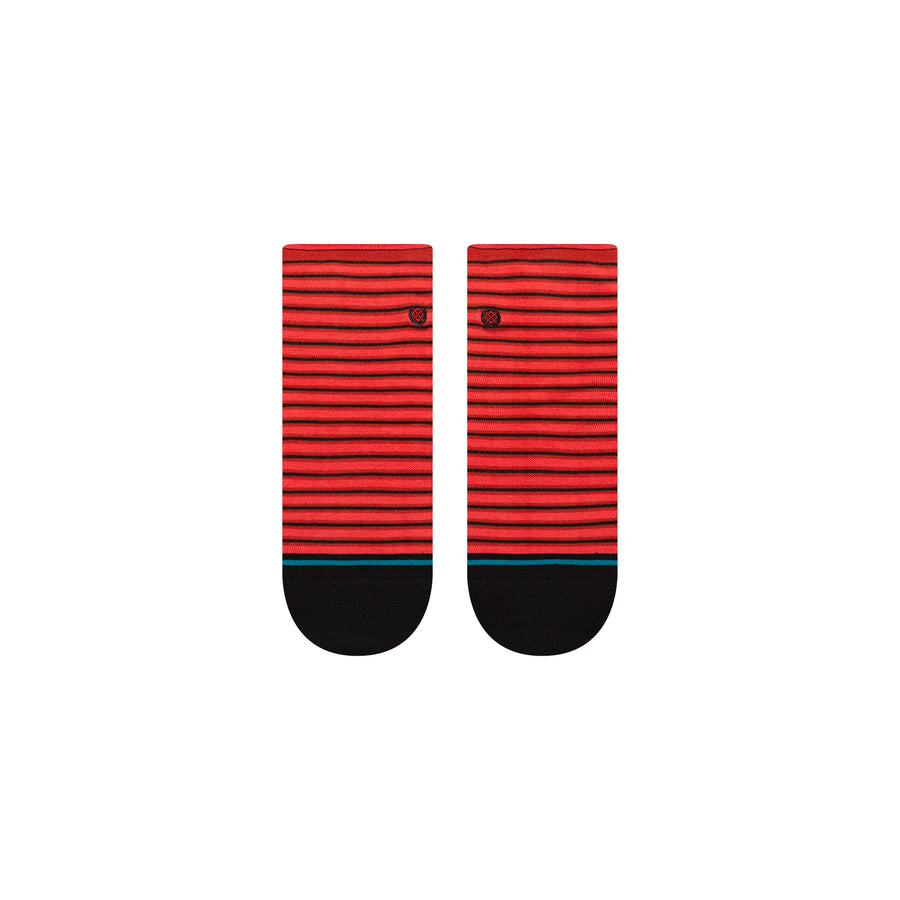 Womens Red Fade Quarter Socks
