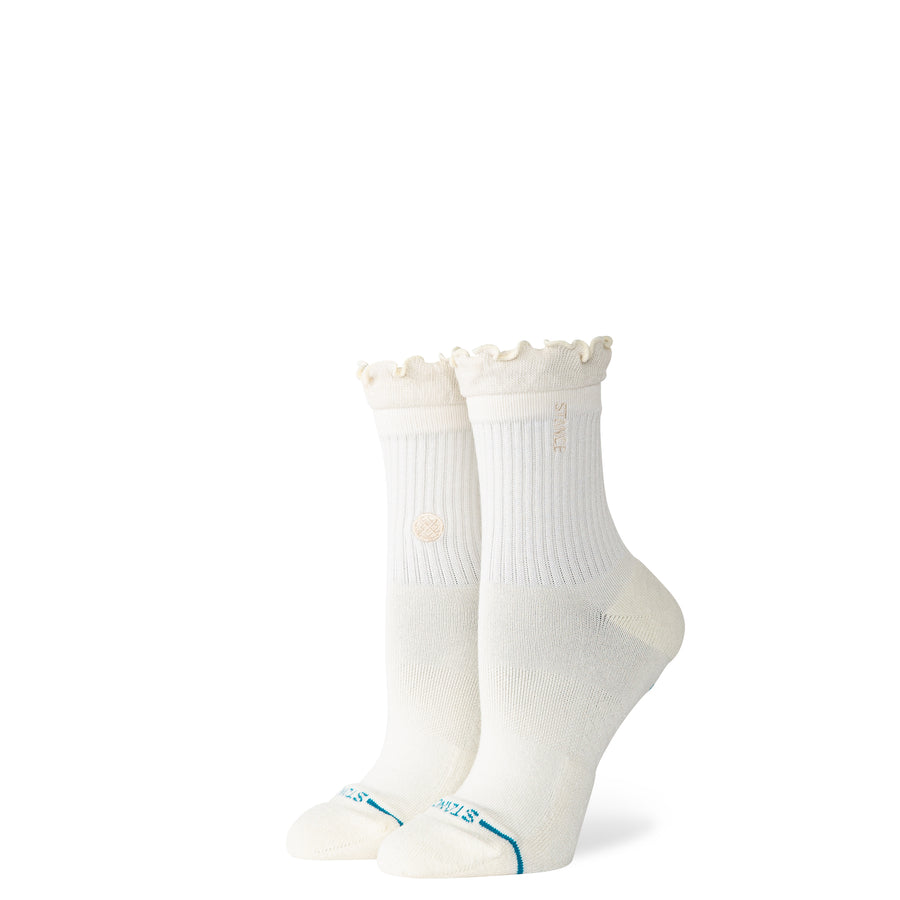 Womens Ruffle Quarter Socks