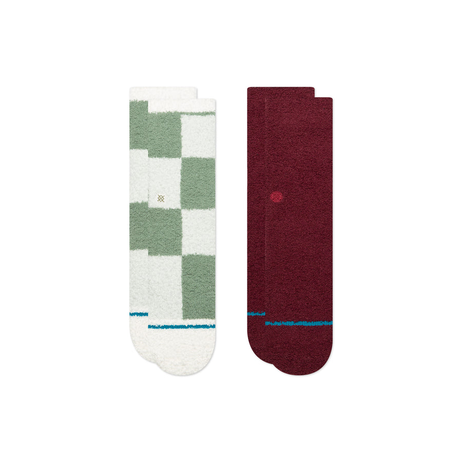 Womens Patchwork Cozy Box Set Crew Socks