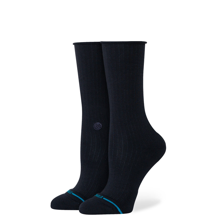 Womens Rolled Solid Quarter Socks