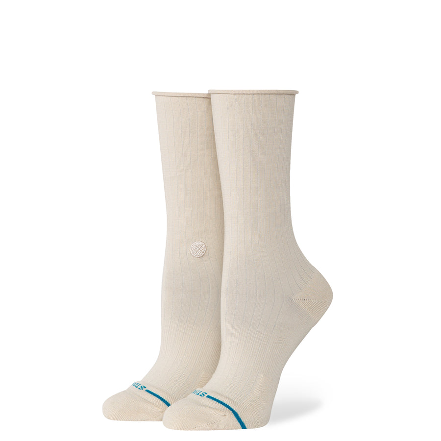 Womens Rolled Solid Quarter Socks